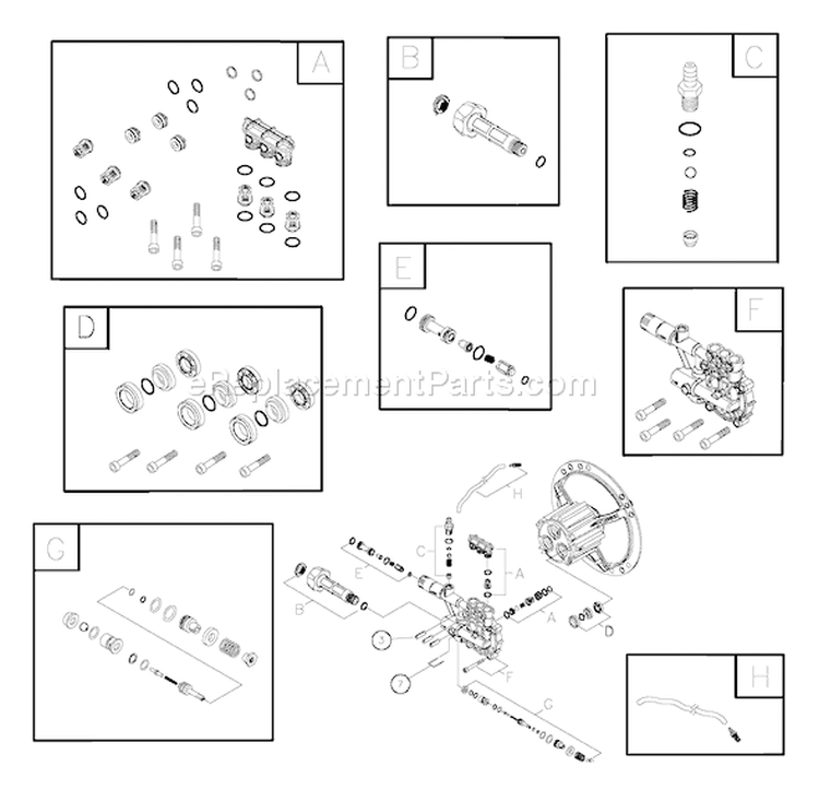 Page B Diagram and Parts List for 020272-0  Briggs and Stratton Pressure Washer